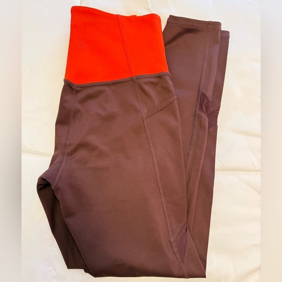 Athleta Tenacity 7/8 Compression Tight Leggings in Powerlift Plum and Orange XS - Picture 3 of 6